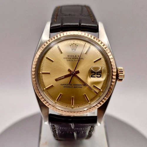 Rolex Datejust 1601 36mm Watch - 1970's, Steel+Rose Gold, Champagne Sigma Dial