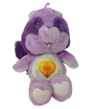 Vtg 1984 Care Bear Cousins Bright Heart Raccoon Plush 13" Purple Plush Kenner S1