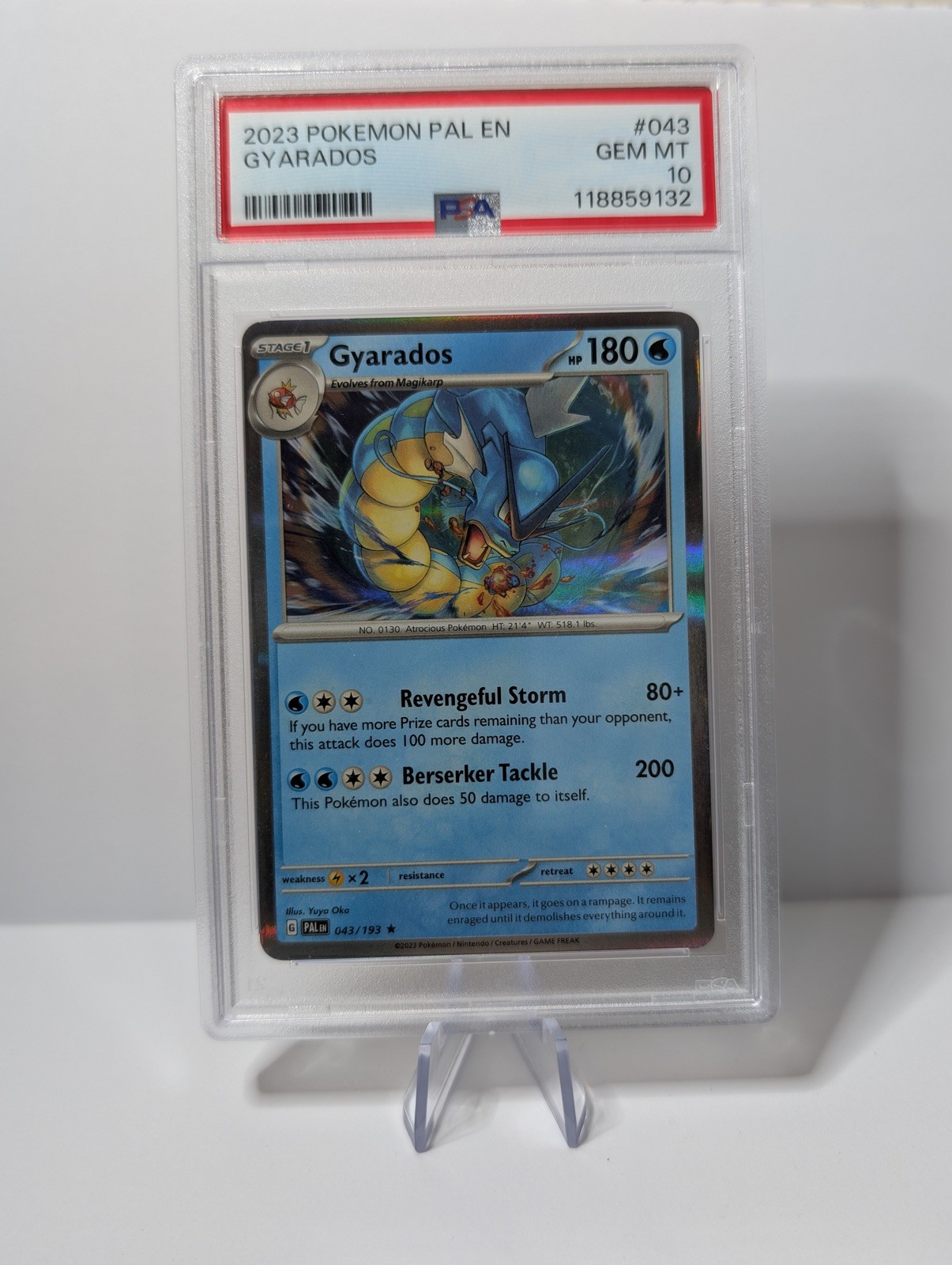 Gyarados 2023 Pokemon Pal En-Paldea Evolved 043/193 PSA 10 