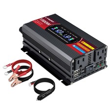 750W Power Inverter DC 12V to 110V AC 1500W Peak with Smart LCD Display  2 USB