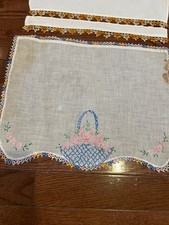 Lot of 11 hand tatted antique scarves doilies hand embroidery 1 is a  feed sack