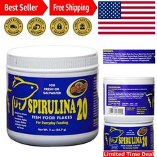 Spirulina 20 - Natural Color Enhancer for Fish, 2-Ounce, Ideal for Breeding Fish