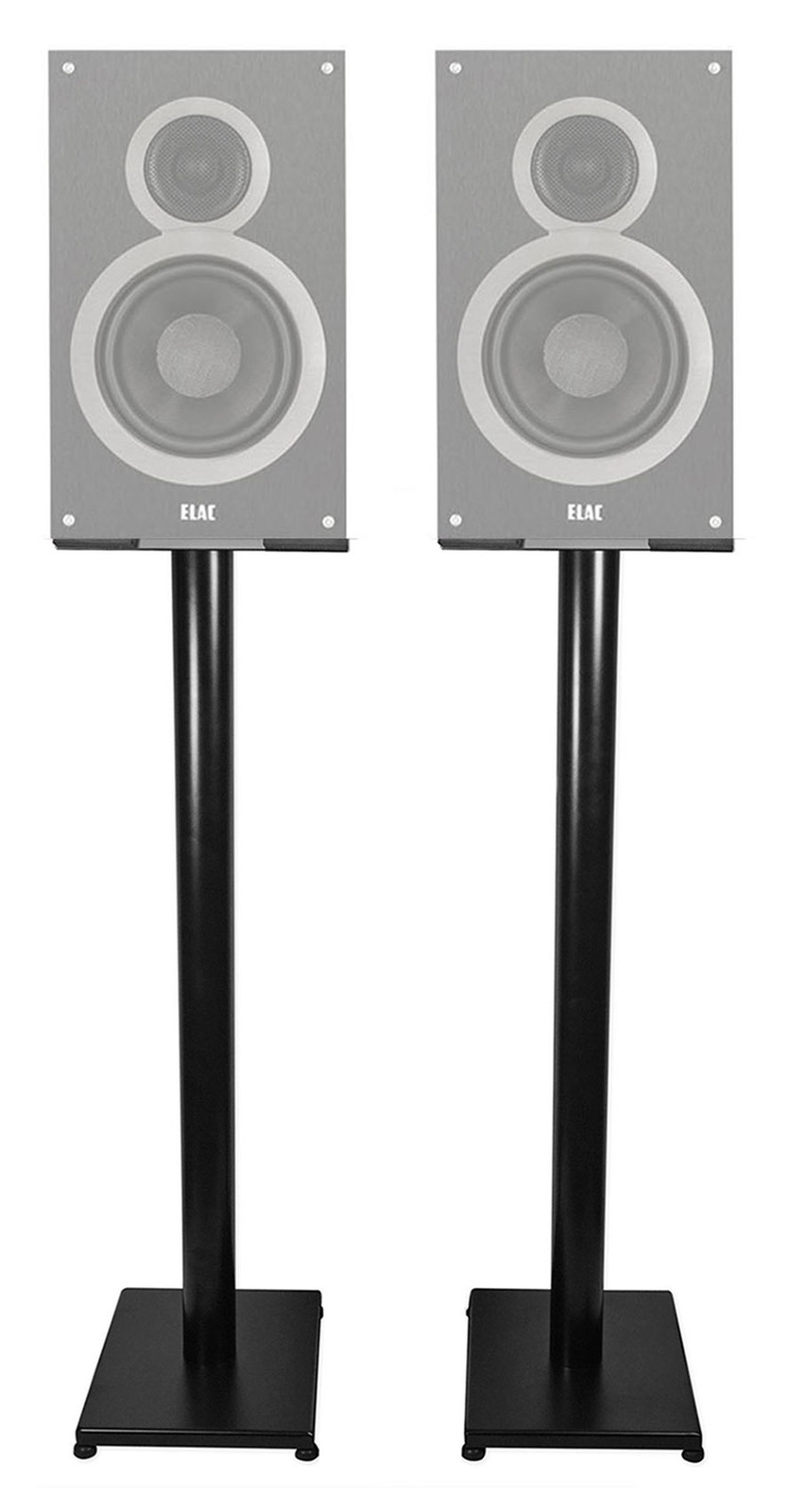Black 37&rdquo; Steel Bookshelf Speaker Stands For ELAC B6 Books