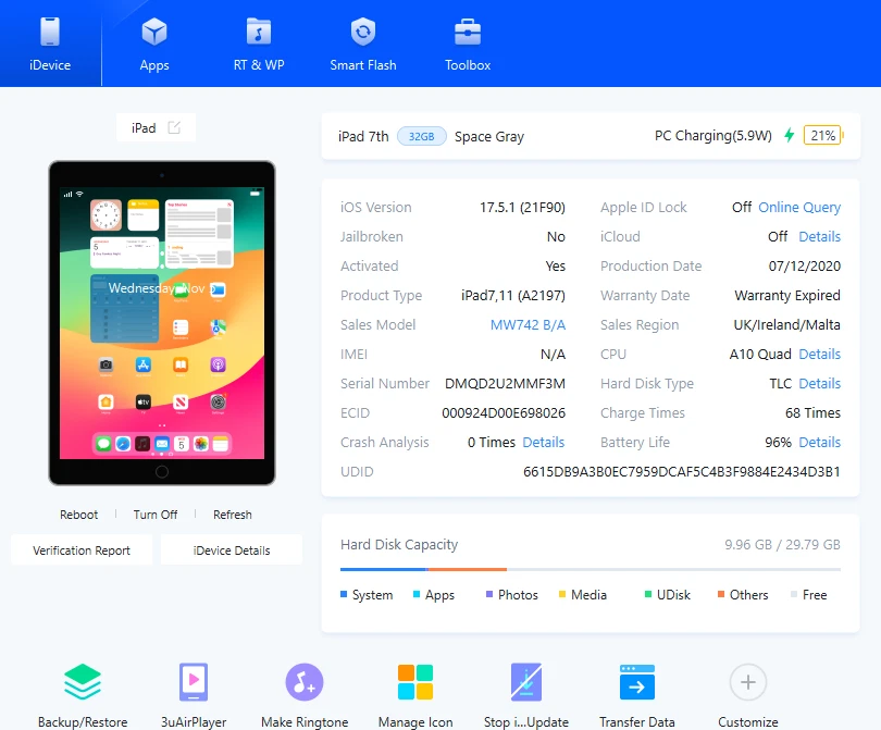 Apple iPad 7th Gen 10.2" A2197 Space Grey Wi-Fi 32GB 3GB Ram 8MP iPadOS Tablet - Image 2 of 4