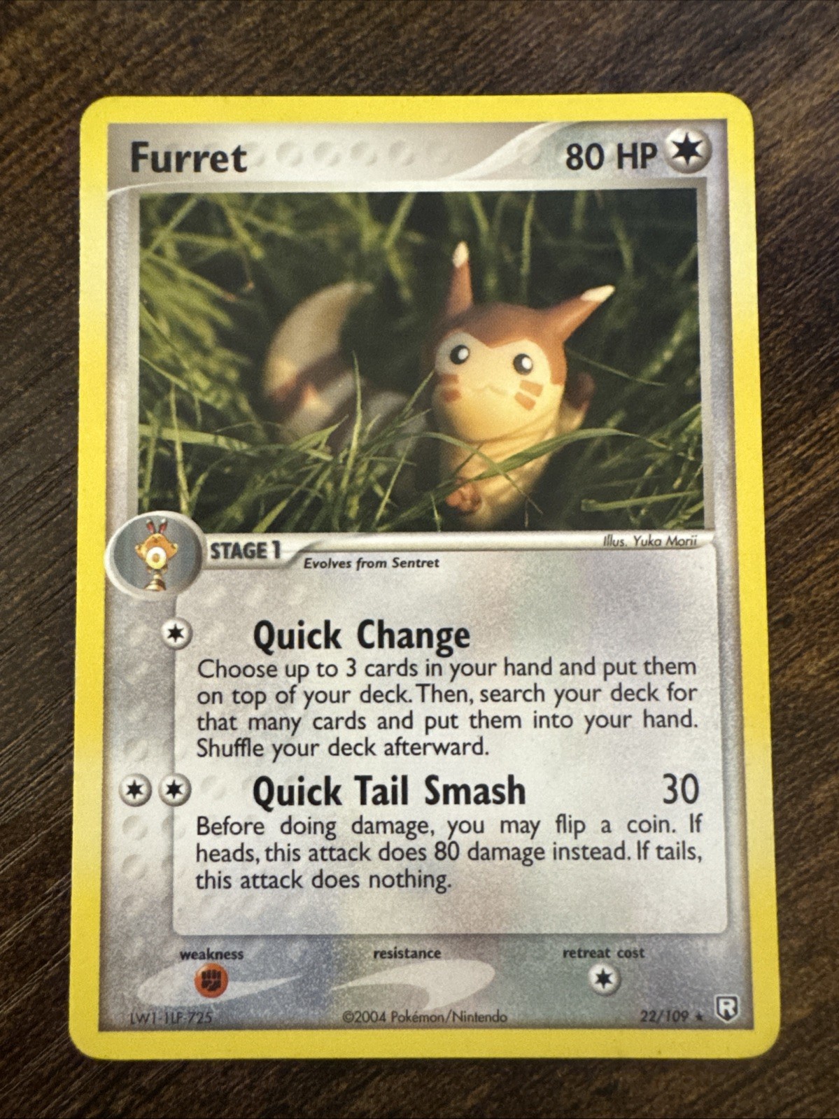 Furret 22/109 Very Rare Team Rocket Returns NM Pokemon Card 2004 Vintage