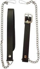 Scottish Kilt Sporran Chain Belt Adjustable Leather Strap with Chrome /Antique