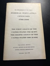 US Federal Census 1790-1890 Supplement National Archives Genealogy Census Family