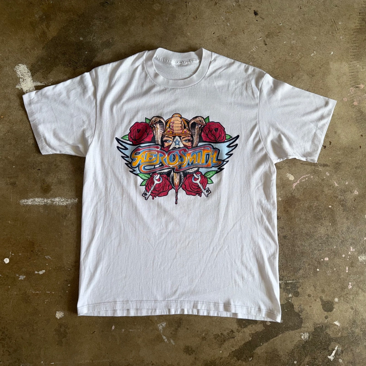 VINTAGE 80s AEROSMITH PERMANENT VACATION TOUR 1987 T-SHIRT MEN SZ