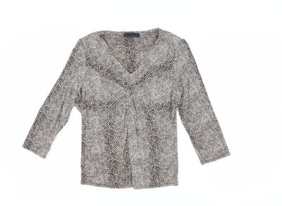 Braune Wickelbluse Damen UK Größe M Viyella