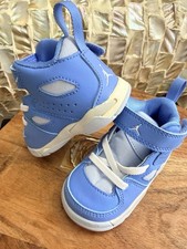 Jordan Baby Toddler High Top Sneakers Blue/White Hook Loop Strap Sz 3.5