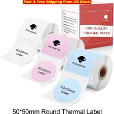2" 50*50mm Round Thermal Sticker Label for Phomemo M110/M120/M200/M220 Printer