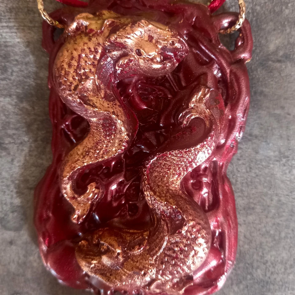 Joyería gótica oscura talismán collar amuleto colgante cara mágica dragón fuego león Foto 2 de 4