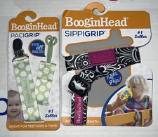 BooginHead baby’s Set of 2 Sippi Grip (adjustable) & Paci Grip- Fits All pacis!