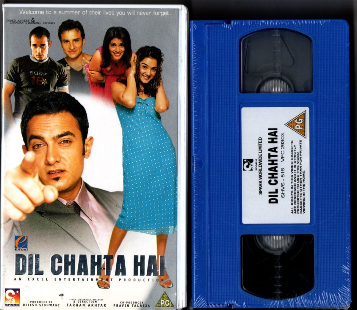 Preity Zinta Dulha Raja Banke DIL CHAHTA HAI SPARK BOLLYWOOD PAL VHS TAPE  Aamir Khan, Saif, image size:1200x1043