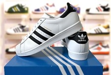  NEW - ADIDAS ORIGINALS SUPERSTAR MEN'S SHOES C77124 - WHITE/BLACK - ALL SIZES