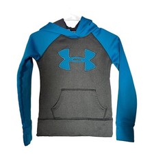 Under Armour UA Storm Youth Sweatshirt Hoodie Size S YSM blue gray fall chilly