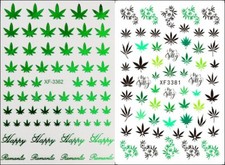 Marijuana Nail Sticker Pot Weed Cannabis Leaves 3362 & 3381