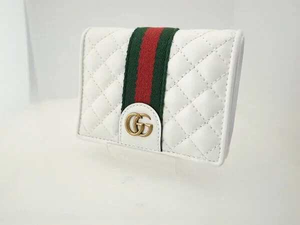 GUCCI ダブルGミニウォレット Gucci Double G Card Case Mini Wallet 536453 White W11.0×H8.5