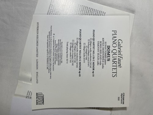 Gabriel Faure Piano Quartets No.1&2 Op.15&45 Domus C&G Minor Classical Music CD - Picture 5 of 7