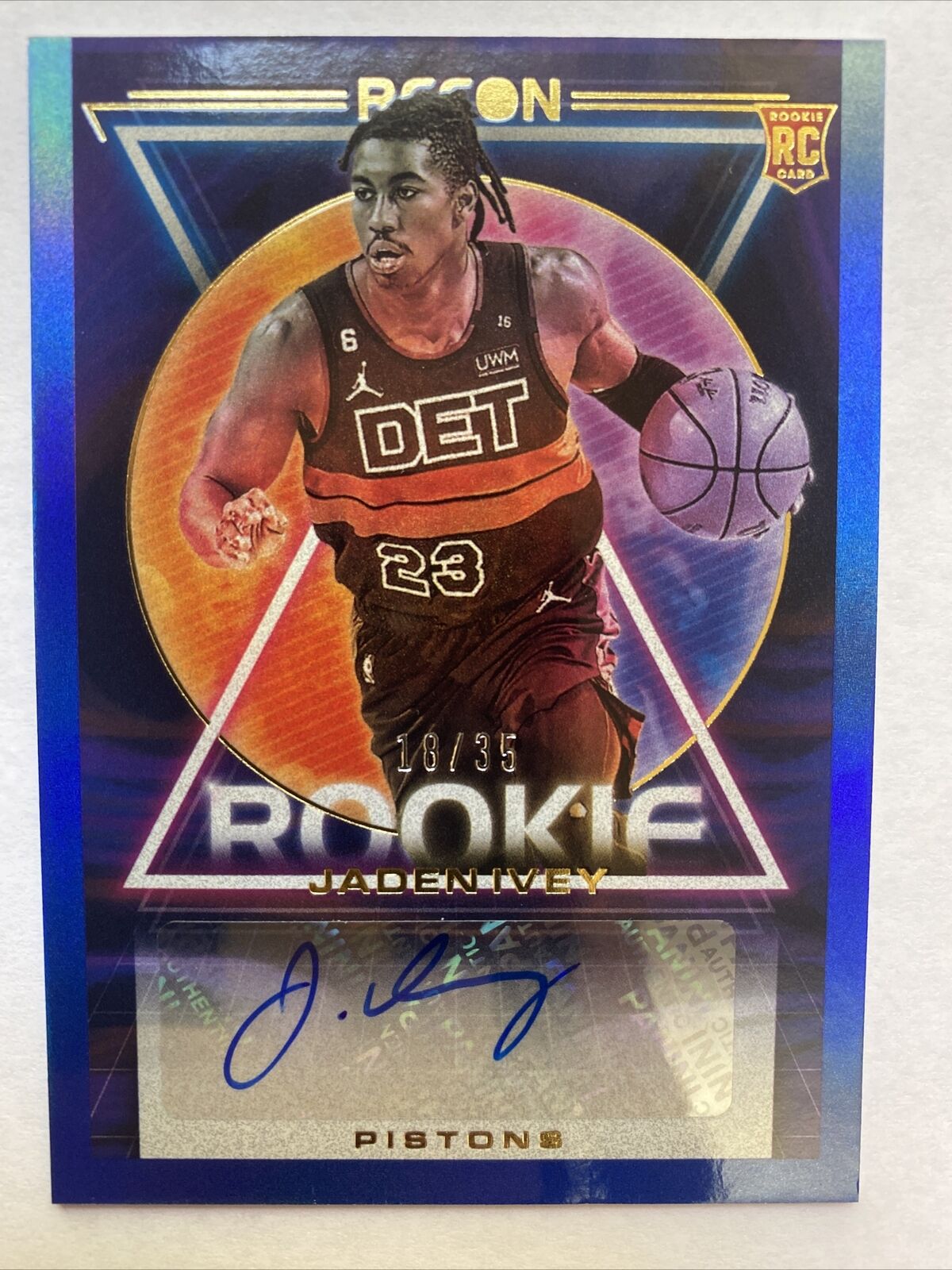 2022-23 Panini Recon Jaden Ivey Rookie Autograph Holo /35 RC