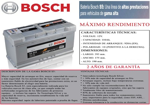 BATERIA BOSCH 110AH 920A (EN) +D GAMA 2 AÑOS DE GARANTIA ENVIO GRATIS COCHE | eBay