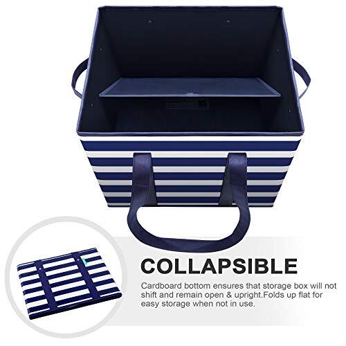  Reusable Grocery Bags Boxes Storage Basket[3 Pack] Blue