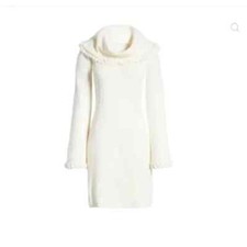 Eliza J Winter White Turtleneck Sweater Dress Christmas Party Size Small