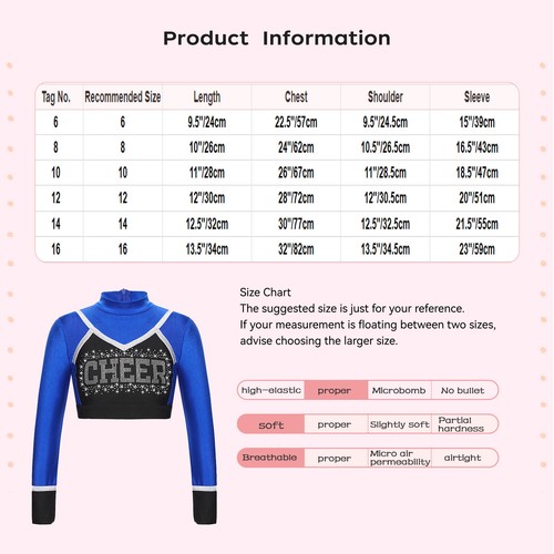 Kids Girls Blouse Exercise Tops Patchwork Dancewear Crop Costume Rhinestone Gym - Picture 36 of 55
