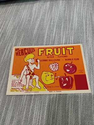 vintage Bubble Gum Vending Machine Display Card Mr Hercules
