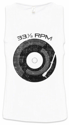 Record 33 RPM Herren Tank Top Schallplatte Club Disco Retro Music Player