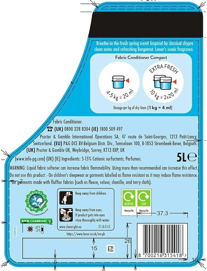 Lenor Spring Awakening 250 Wash Fabric Conditioner 5L & Fairy Super Concentrate - Image 3 of 4