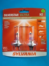 NEW - Sylvania Silverstar ULTRA H7 Pair Set High Performance Headlight 2 Bulbs