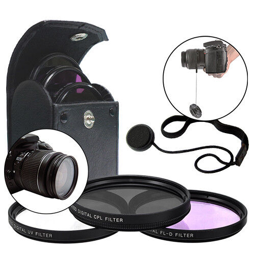 52MM 3 Piece Filter Kit & Cap Keeper for Nikon 18-55mm AF-S 55-200mm 50mm f/1.8D - Afbeelding 1 van 10