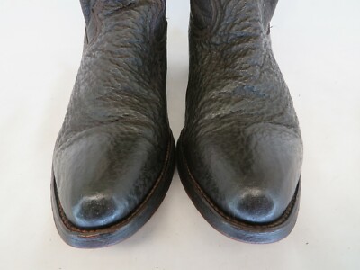 MONTANA Brown Leather Shark Cowboy Western Boots Mens Size 7  display picture 1