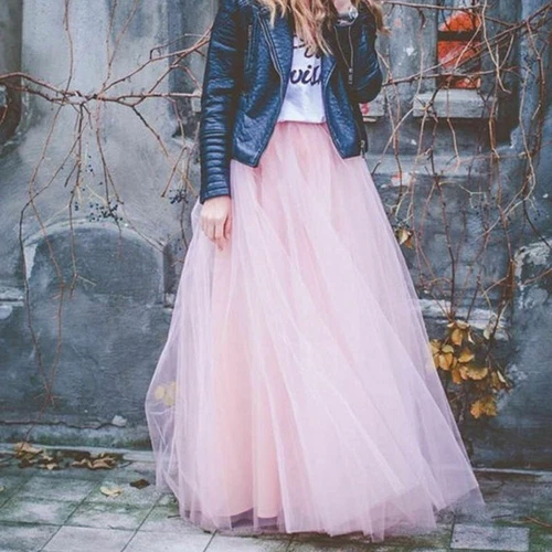 5 Layer Tulle Long Skirt Tutu Women Maxi Wedding Skirts Party Prom Underskirt 11 - Picture 9 of 39
