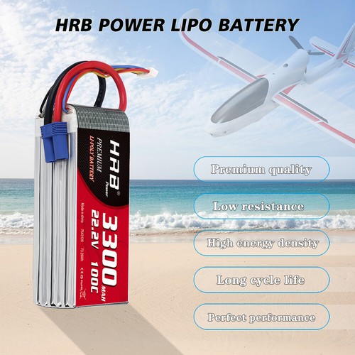 2pcs HRB 6S 3300mAh 100C 22.2V EC5 LiPo Battery for RC Airplane Truck Boat Car - Picture 5 of 6