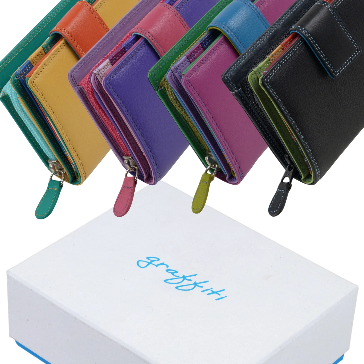 Ladies Small Compact Tab Leather Purse Wallet by Golunski Graffiti