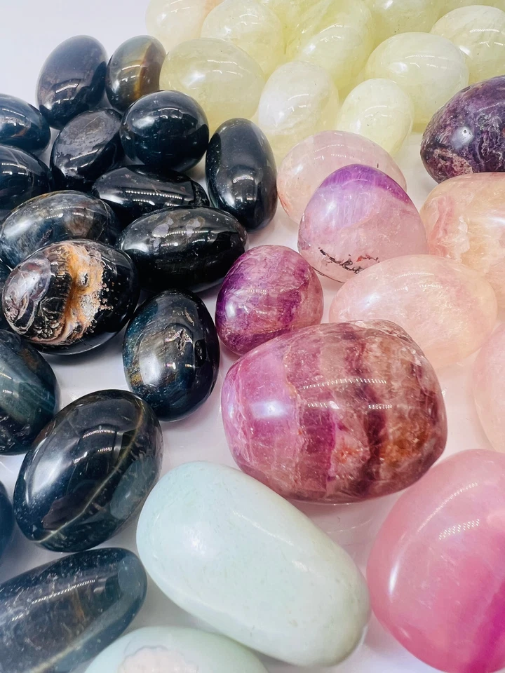 Trommelstein Set 1kg Natursteine Edelstein AAA Qualität Ajna Dritteauge Chakra - Bild 3 von 4