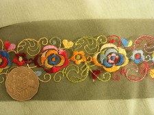 Embroidered Organza Black with Multi Colours x 5 mts
