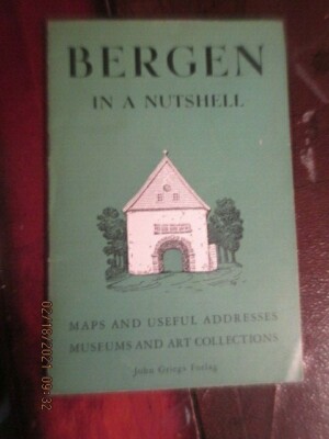 Bergen In A Nutshell Norway Map & Brochure 1950's Travel Tourism Book Norwegian