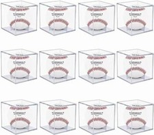 12 Pack UV Protected Acrylic Boxes for Display Clear Display Case Baseball Cube
