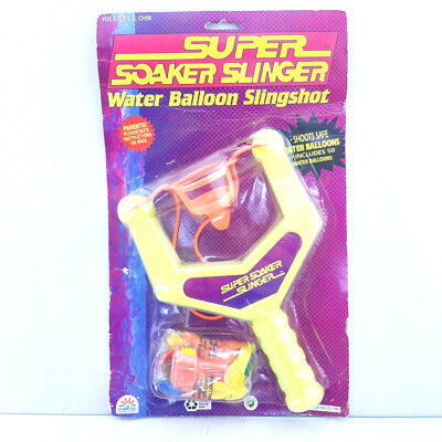 Vintage 1992 Super Soaker Slinger Water Balloon Slingshot Yellow Funrise 01795