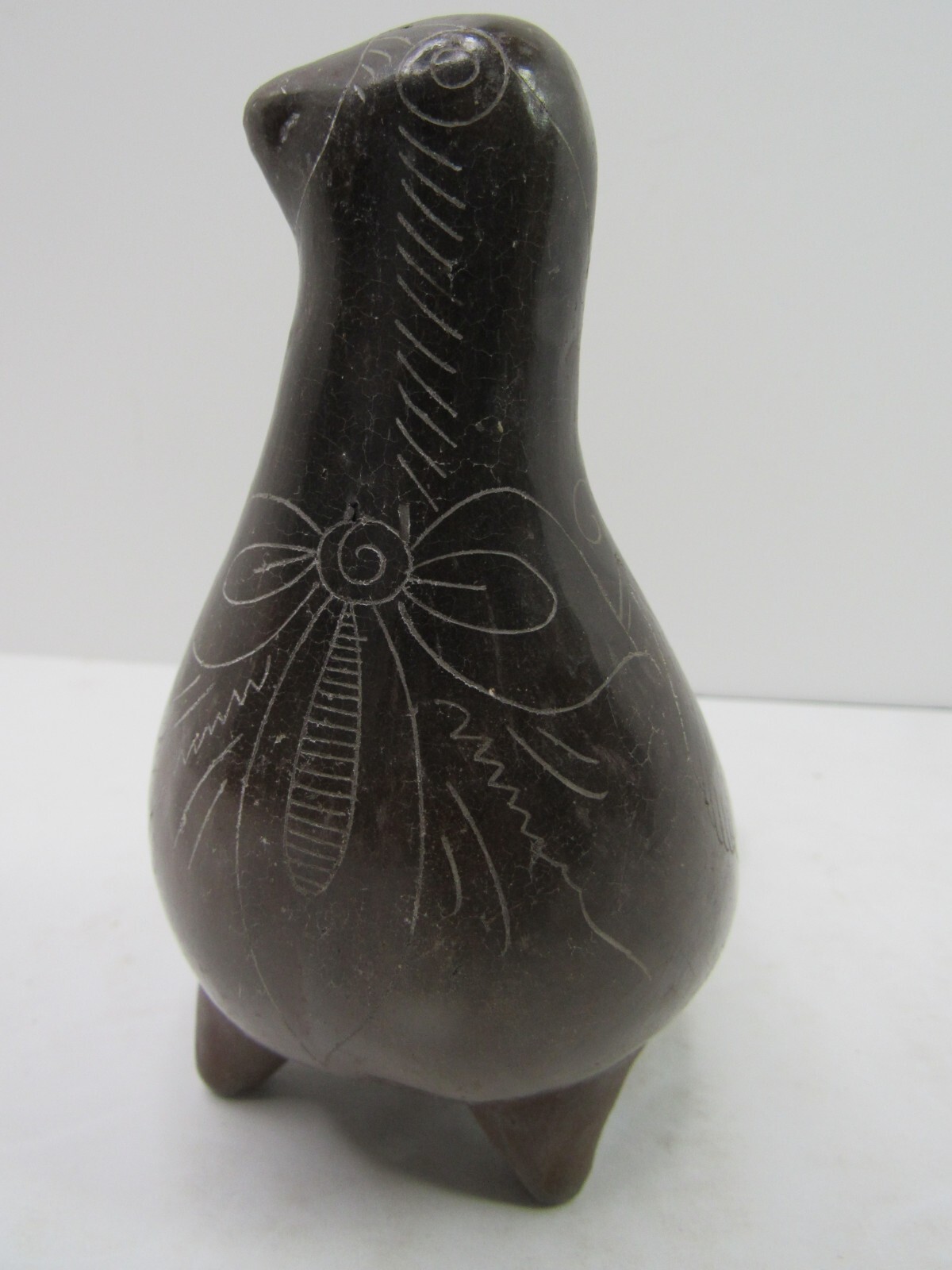 Vintage Tonala Mexican Pottery Bird Folk Art Hand Painted Mexico Good Cond #3