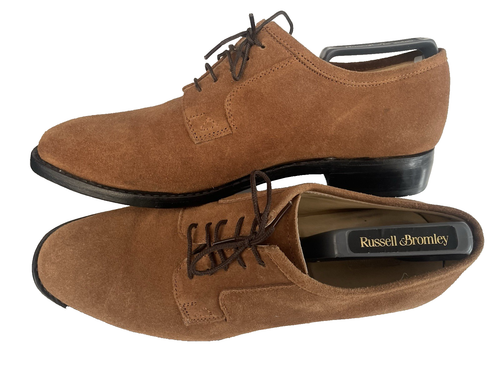 Samuel Windsor Men's Oxford Brown/Camel Suede Shoes BV50 Handmade UK Size 9.5 - Picture 6 of 11