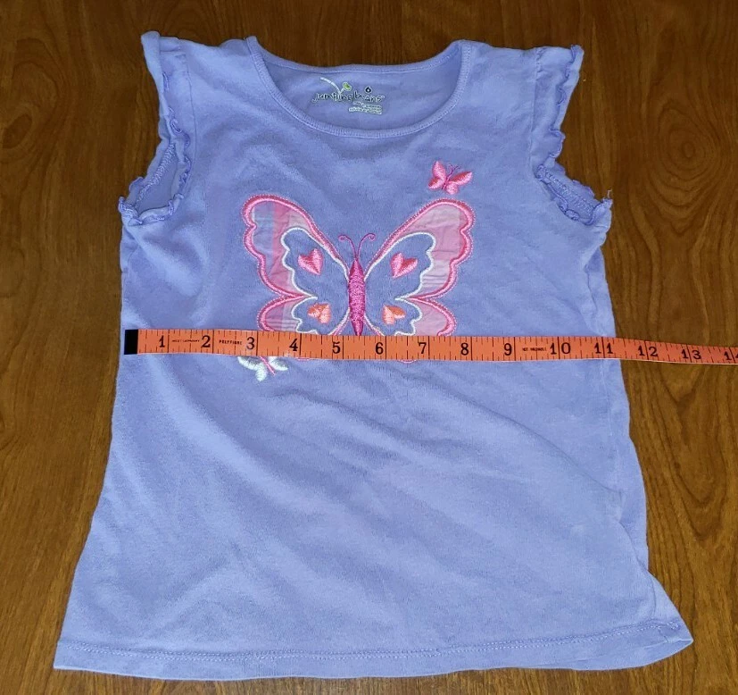 Camisa sin mangas Jumping Beans para niñas mariposa aleteo talla 6 Foto 3 de 4