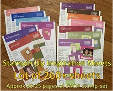 Stampin' Up  Inspiration Sheets LOT of 260  13 designs/approx 20 each SF/PF