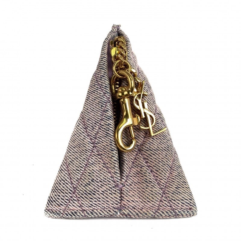 Ciondolo borsa in denim viola Saint Laurent Berlingo