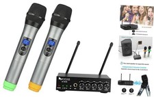 Uhf Dual Channel Wireless Handheld Microphone, Easy-to-use Karaoke Wireless