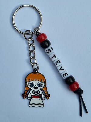 Personalisierter Horror Annabelle Schlüsselanhänger Taschenanhänger Halloween Geschenk süß Anhänger 