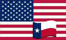5X3 American and Texas Flag Sticker Vehicle Stickers Vinyl Patriotic Cup Decal